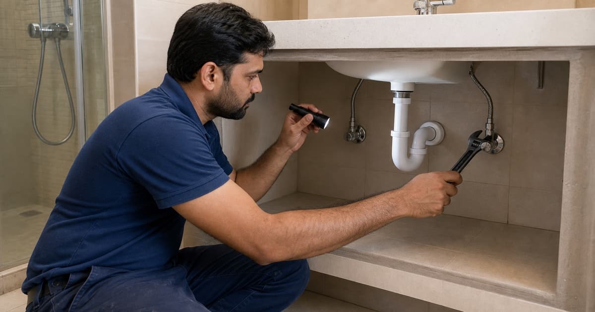 Plumbing Services Sharjah: 2026 Costs & Callout Fees - Sharjah plumbing bookings start around AED 59–185 for defined tasks or basic visits. Compare diagnosis, labour, parts, access and emergency timing before booking.